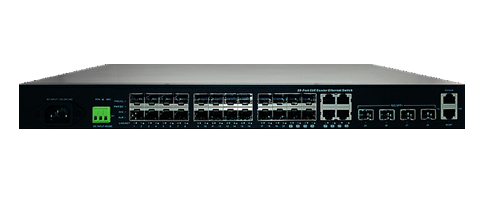 20×100/1G SFP、4×10/100/1000Base-T (UTP/SFP 100/1Gコンボ) 10Gイーサネットスイッチ:FGS-2628KX