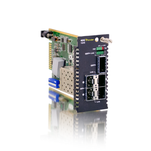 40G QSFP+ から 4x 10G SFP+ トランスポンダ-:FRM220-40G-1Q4S