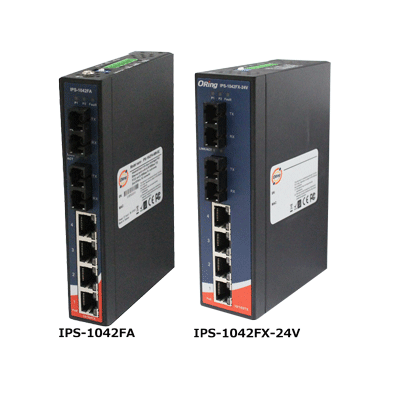4ポート10/100TX+2ポート100FX イーサネットスイッチ:IPS-1042Fxシリーズ