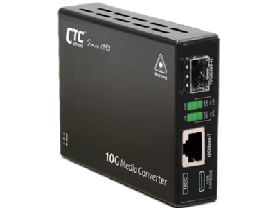 100M/1G/2.5G/5G/10G Base-T から 10G Base-R SFP+ メディアコンバータ:XMC-10GCM