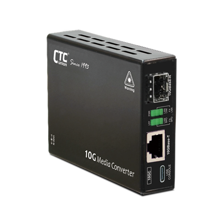 100M/1G/2.5G/5G/10G Base-T から 10G Base-R SFP+ メディアコンバータ:XMC-10GCM