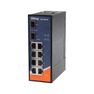 8×10/100/1000Base-T、2×100/1000Base-X(SFP)ギガビットイーサネットスイッチ:IGPS-1082GPシリーズ