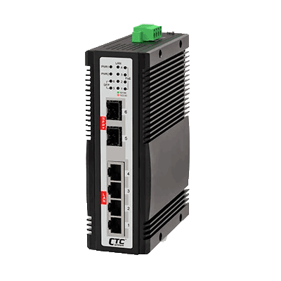 4× 10/100/1G/2.5GBase-T 、 2×1G/2.5G/10GBase-X SFPギガビットイーサネットスイッチ:IQS-402XSM-4PH